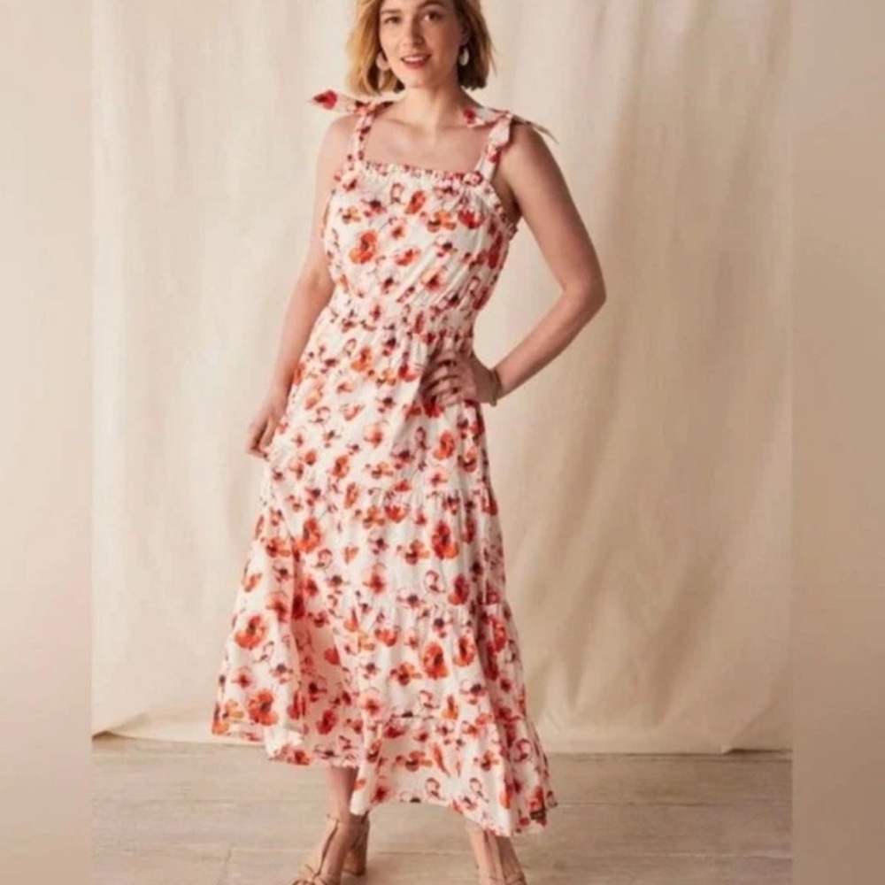 Matilda Jane Summer Siesta Poppy Maxi Floral Cotton Ruffle Dress Size Small NEW‎